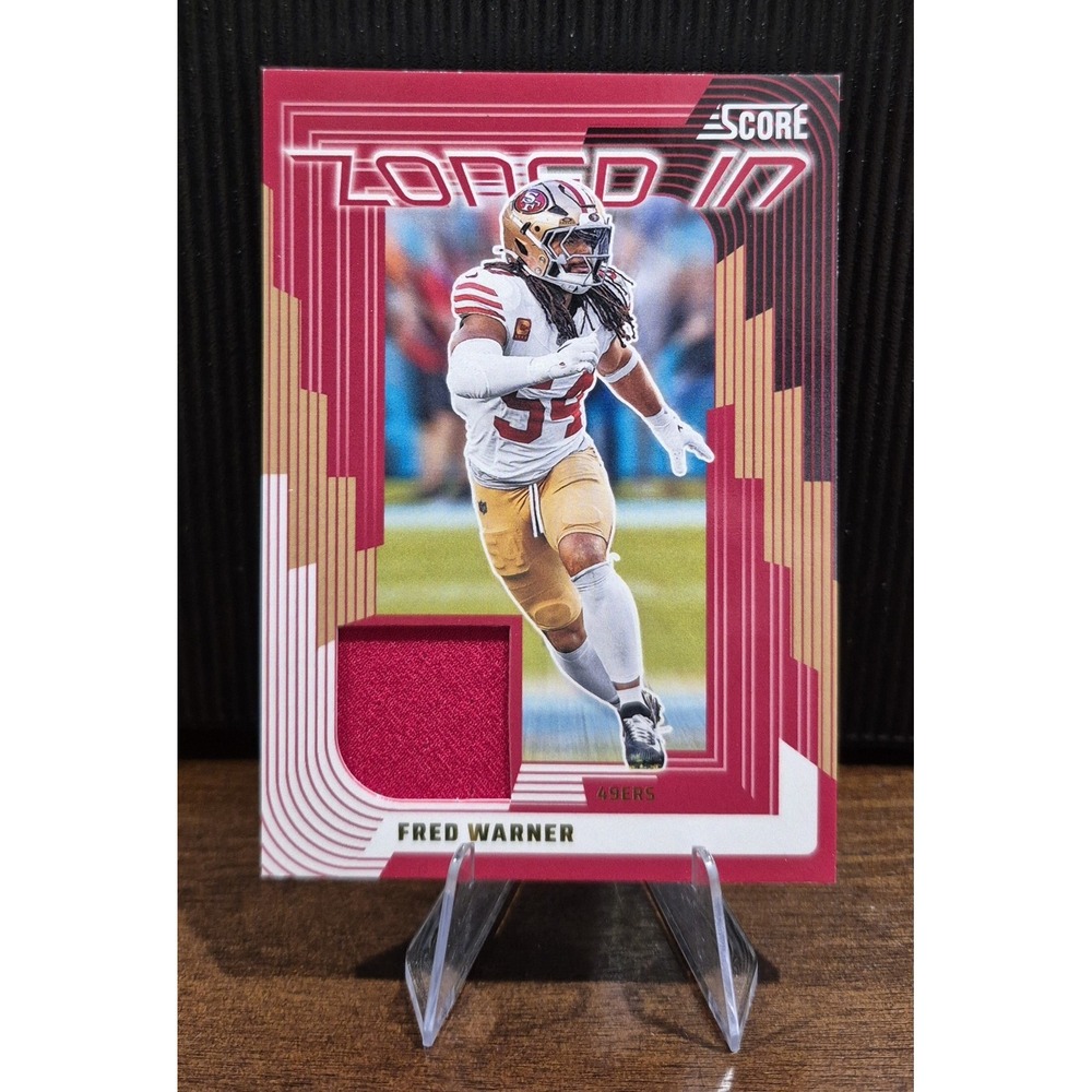 2025 Panini Score Fred Warner #ZON-FWR Zoned In Jersey Relic (MEM) SF 49ers